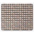 Woodsy Mouse Pad Pastel Colored Sleeping Animal Heads in Stripes Dots and Dashes Rectangle Non-Slip Rubber Mousepad Grey Peach by Ambesonne