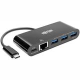 Tripp Lite USB-C to Ethernet Adapter with 3x USB-A Gigabit Thunderbolt 3â€”PD Charging Black (U460-003-3AGB-C)