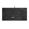 WetKeys Professional-grade Mid-Size Rigid Silicone Waterproof USB Keyboard with Pointing-Device Backlight and ON-OFF Switch Black