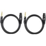 Audio2000 S C07006P2 Microphone Cables (2-Pack) Copper Shield Balanced Cables 1/4 TS to XLR Female Connector 6 Feet Length Gold Plated 1/4 -inch Connector Flexible Ultra Soft Jacket