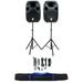 Rockville RPG122K Dual 12 Speakers w/ Bluetooth+Mic+Speaker Stands+Cables+Bag