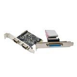 Syba PCIe 2x Serial DB9 Port 1x Parallel Port Combo Card Moschip 9901 2.5Gbps