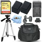 Battery Charger 32GB Tripod Accessory Bundle Kit for Canon VIXIA HF R800 R80 R82 R50 R52 R400 R40