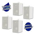 Acoustic Audio 251W Indoor Outdoor 3 Way Speakers 800 Watt White 2 Pair Pack 251W-2Pr