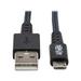 Tripp Lite U050-010-GY-MAX Heavy-Duty USB-A to USB Micro-B Cable - M/M USB 2.0 UHMWPE and Aramid Fibers Gray 10 ft. (3 m)