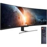 Viotek SUW49C 49-Inch Super Ultrawide 32:9 Curved Monitor with Speakers 144Hz HDR 4ms 3840x1080p FreeSync GamePlus VESA and More