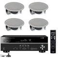 Yamaha 5.1-Channel Wireless Bluetooth 4K A/V Home Theater Receiver + Yamaha Easy-to-Install Natural Sound 2-Way Flush Mount In-Ceiling Speakers (Set of 4)