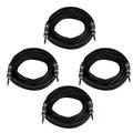 Seismic Audio 4 Pack of 35 Foot 1/4 to 1/4 Speaker Cables -12 Gauge 2 Conductor 35 Black - Q12TW35-4Pack
