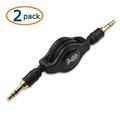 Cable Matters 2-Pack Gold-Plated Retractable 3.5mm Stereo Audio Cable - 2.5 Feet