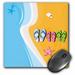 3dRose Blue and Orange Beach With Flip Flops and Star Shells - Mouse Pad 8 by 8-inch (mp_125809_1)