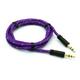 Purple Braided Aux Cable Car Stereo Wire Compatible With Amazon Fire Kids Edition HD 8 10 - ASUS ZenFone V Live Max Plus M1 AR 5z 5Q 4 Pro 3 Max ROG Phone Google Nexus 7 2 7