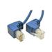 Tripp Lite Cat6 Gigabit Snagless Molded Slim UTP Patch Cable with Right-Angle Connectors (RJ45 M/M) Blue 1 ft. (N201-SR1-BL)