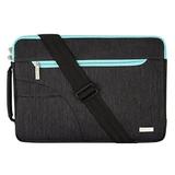 Laptop Shoulder Bag Sleeve Briefcase Polyester Fabric Case for 15-15.6 Inch Laptops/Notebook Computer/MacBook Air& Pro/Chromebook(Internal Dimensions: 15.16 x 0.79 x 10.63 inches) Black