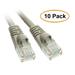 eDragon Cat5e Gray Ethernet Patch Cable Snagless/Molded Boot 6 Feet 10 Pack