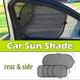 Car Sun Shade (5 Pcs of Set) iClover Folding Baby Sun Shades Protector for Side and Rear Window with Suction Cups Windshield Sunshade Blocks over 98% UV Rays - Easy to Install
