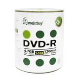 100 Pack Smartbuy 16X DVD-R 4.7GB 120Min Logo Top (Non-Printable) Data Blank Media Recordable Disc