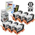 LD Compatible Dell Series 33/34 331-7377 Set of 6 Black Cartridges for the V525W and W725W s + Free 20 Pack of LD Brand 4x6 Photo Paper