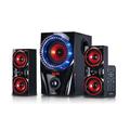 beFree Sound BFS-99X 2.1 Channel Multimedia Entertainment Shelf Bluetooth Speaker System in Red