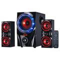 beFree Sound BFS-99X 2.1 Channel Multimedia Entertainment Shelf Bluetooth Speaker System in Red