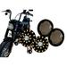 Black Out Front White Amber Dual LED Turn Signal Running Light Insert Harley Bullet 1157 Bulb FL FX XL Smoke Lens touring dyna softail sportster street road electra glide