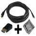 Olympus PEN E-PL1 Compatible 15ft HDMIÂ® to HDMIÂ® Mini Connector Cable Cord PLUS HDMIÂ® Male to HDMIÂ® Mini Female Adapter with Huetron Microfiber Cleaning Cloth