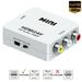1080P HDMI to AV 3RCA CVBs Composite Video Audio Converter Adapter Supporting PAL/NTSC with USB Charge Cable for PC Laptop Xbox PS4 PS3 TV STB VHS VCR Camera DVD (White)