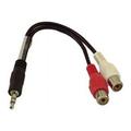 IEC M7401 3.5mm Stereo Male to 2 RCA Female Connectors 6in