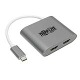 Tripp Lite Usb C To Hdmi Adapter Converter 2-port Dual Usb-c 3.1 4k@30hz - External Video Adapter - Usb-c 3.1 Gen 1 - Hdmi - Gray