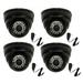 VideoSecu 4 Vandal Proof Weatherproof Security Camera IR Day Night Built-in 1/3 SONY Effio CCD 3.6mm Wide Angle View 700TVL with 4 Power Supply BDJ
