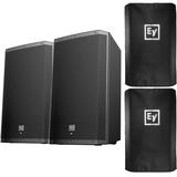 (2) Electro-Voice ZLX-15BT 15 Powered Bluetooth Loudspeakers with Covers Package