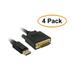 C&E DisplayPort to DVI Video Cable DisplayPort Male to DVI Male 10 Feet 4 Pack