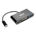 Tripp Lite USB C to DVI Adapter USB Hub & PD Charging USB Type C to DVI 6in - for Notebook/Tablet PC/Desktop PC/Smartphone - USB Type C - 2 x USB Ports - 1 x USB 3.0 - DVI - Thunderbolt - Wired