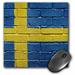 3dRose National flag of Sweden painted onto a brick wall Swedish Mouse Pad 8 by 8 inches