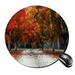 POPCreation tree wood Autumn Round Mouse pads Gaming Mouse Pad 7.87x7.87 inches