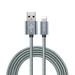 10ft USB Cable for lPhone 11/Pro/Max - Charger Cord Power Wire Braided Long Sync Fast Charge Gray High Speed Compatible With lPhone 11/Pro/Max