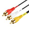 Cmple - Composite 3-RCA Cable Video Audio A/V Male to Male AV Cable Gold Plated - 50 Feet