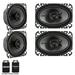 Kicker Speaker Bundle - Two pairs of Kicker 4x6 Inch KS-Series Speakers 44KSC4604