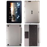 Skinomi Carbon Fiber Silver Skin+SP for Asus EEE Pad Transformer Prime+Keyboard