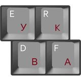 HQRP 2-Pack Ukrainian / Russian Cyrillic Keyboard Stickers with Red Lettering on Transparent Background for All PC & Laptops