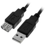 Importer520 USB 2.0 Extension Cable Type A Male to Type A Female 15 ft Black