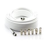 THE CIMPLE CO - 50 RG6 White & 6 Universal Coaxial Cable Connector Ends - F81 RCA BNC Adapters