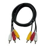 SatelliteSale 3 Male to 3 Male RCA Audio Video AV Ð¡omposite Cable Universal Wire PVC Black Cord 6 feet