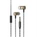 Super Sound Metal 3.5mm Stereo Earbuds/ Headset Compatible with OPPO Reno Z (Gold) - w/ Mic