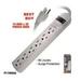 6 Outlet Surge Protector UL Listed Heavy Duty Home/Office Power Strip 14 AWG Cord 125V 15AMPS 1875 Watt 2-Ft Power Cord