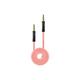 Tangle Free Flat Wire Car Audio Stereo Auxiliary Aux Cord Cable Adapter for iPod/MP3/Zune/ - Light Pink