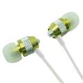 Super Bass Noise-Isolation Metal 3.5mm Stereo Earbuds/ Headset/ Handsfree for ZTE Blade Z Max/ X/ Axon M/ Z Max/ Spark/ X Max/ Max 3/ Grand X 4/ V8 Pro (Green) - w/ Mic