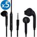 5-Pack New OEM Samsung 3.5mm PREMIUM SOUND/ Stereo Earbud Headphones for Galaxy S6 S6 Edge S5 S4 Note Edge 4 3 2 EO-EG900BW (Bulk Packaging)