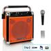 Trexonic Wireless Portable Party Speaker with USB Recording FM Radio & Microphone Orange