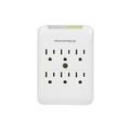 Monoprice Power & Surge - 6 Outlet Surge Protector Slim Wall Tap - White | UL Rated 540 Joules With Protected Light Indicator