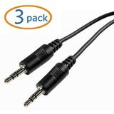 Cables Unlimited 6 feet 3.5mm Male to Male Stereo Audio Cable with nickel plated Plugs for DVD players laptops portable CD players MP3 players iPods PCs - ( 3 Pack )
